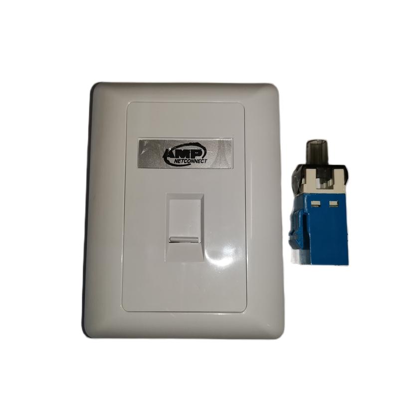 AMP CAT 6 LAN Outlet 1 Gang with Square Plate
