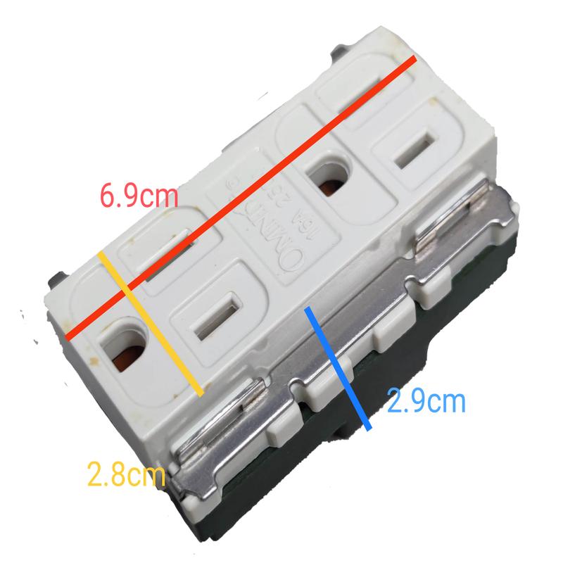Omni Duplex Flat Pin with Ground Classic 16A 250VAC WGD-402