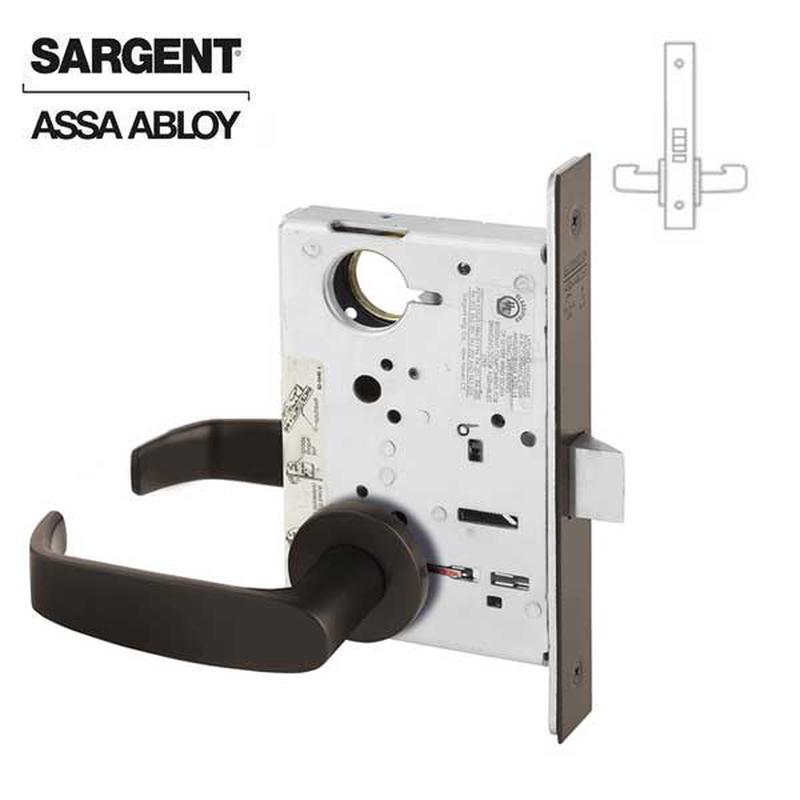 Sargent - 8215 - Mechanical Mortise Lock - LN Rose / L Lever - Passage - 10BE- Dark Oxidized Satin Bronze - Grade 1