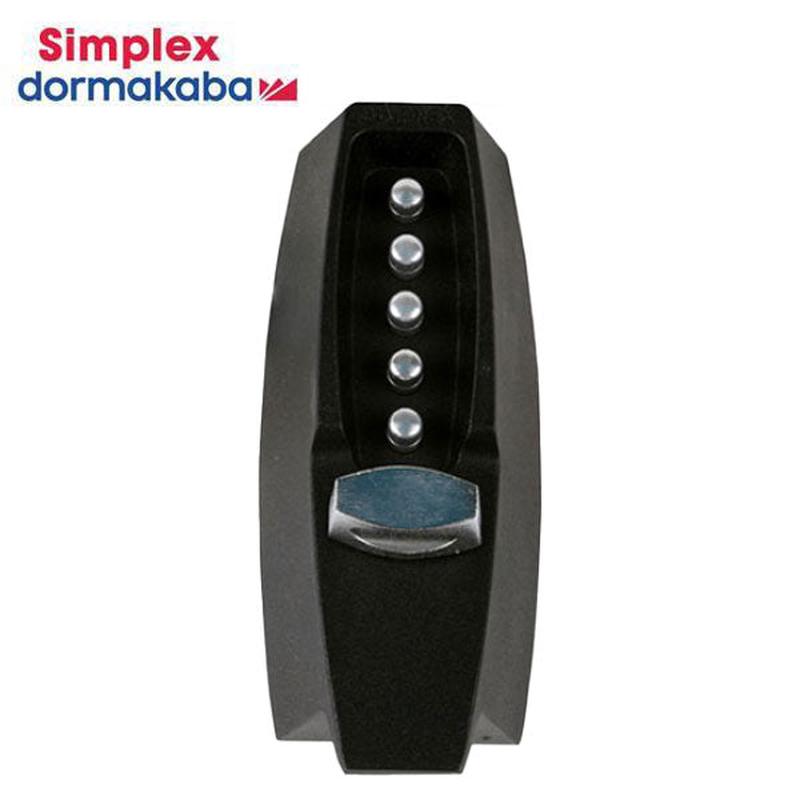 Simplex - 7102 - Mechanical Pushbutton Deadbolt Keyless Lock -  2 3/4\" Backset - Black