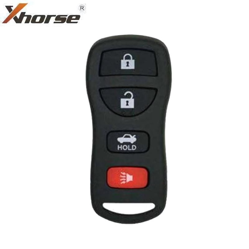 Xhorse - 2nd Generation Nissan Style / 4-Button Universal Keyless Entry Remote for VVDI Key Tool (Wired) / Replacement for XKNI00EN