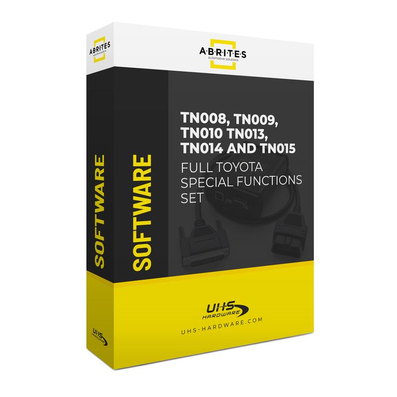 ABRITES - AVDI -  TN00F -  Full Toyota special functions set TN008, TN009, TN010, TN013, TN014 and TN015