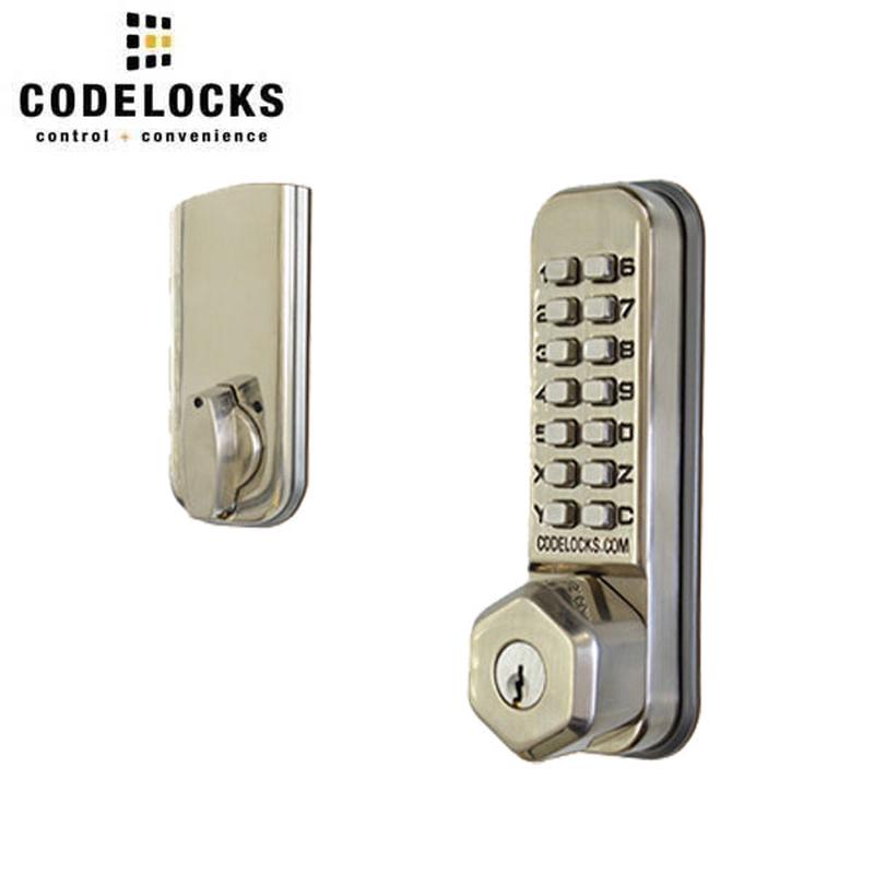 CodeLocks - CL210 - Mechanical Lock - Light Duty - Dual Backset Deadlatch 2 3/4\" - 2 3/8\" - Mortise Tubular Deadbolt - Key Override - Stainless Steel - Fire Rated - Optional Marine Grade Finish - Grad
